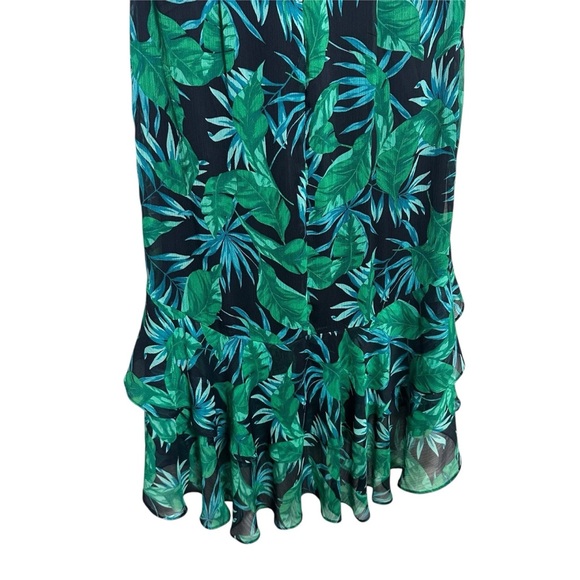 Marc New York Womens Sz 10 Short Sleeve High Low Leafy Shift Dress Resort Ruffle - Picture 10 of 16